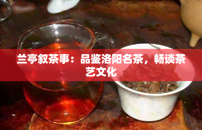 兰亭叙茶事：品鉴洛阳名茶，畅谈茶艺文化