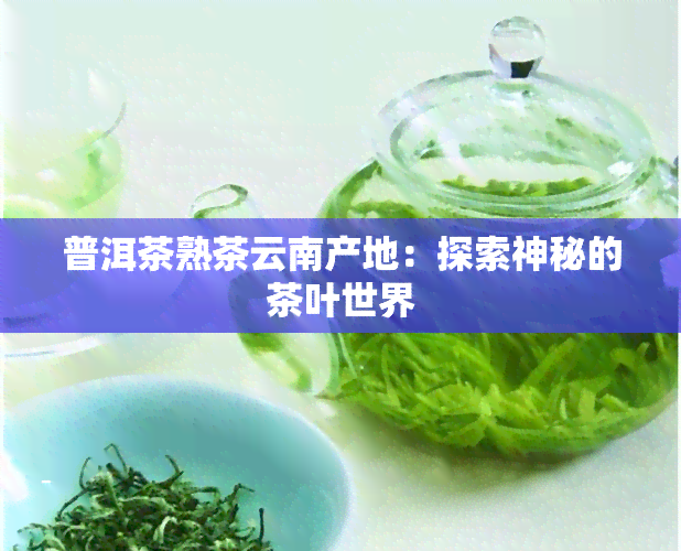 普洱茶熟茶云南产地：探索神秘的茶叶世界