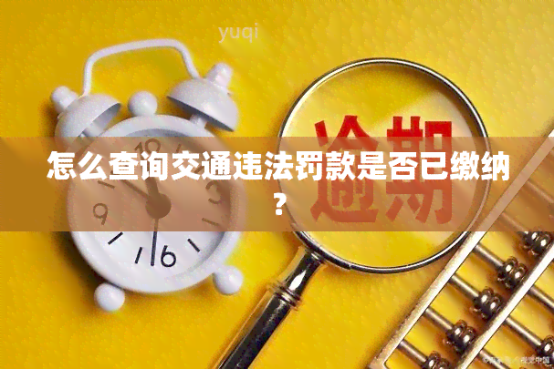 怎么查询交通违法罚款是否已缴纳？