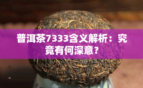 普洱茶7333含义解析：究竟有何深意？