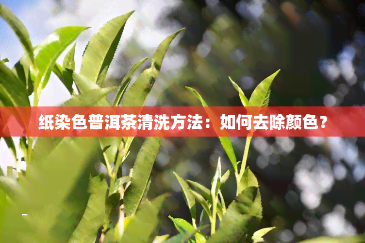 纸染色普洱茶清洗方法：如何去除颜色？