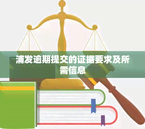 浦发逾期提交的证据要求及所需信息