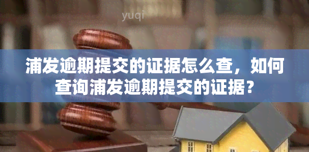 浦发逾期提交的证据怎么查，如何查询浦发逾期提交的证据？