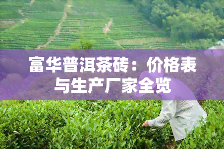 富华普洱茶砖：价格表与生产厂家全览