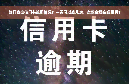 如何查询信用卡逾期情况？一天可以查几次，欠款金额在哪里看？