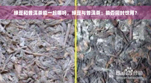 绿豆和普洱茶能一起喝吗，绿豆与普洱茶：能否同时饮用？