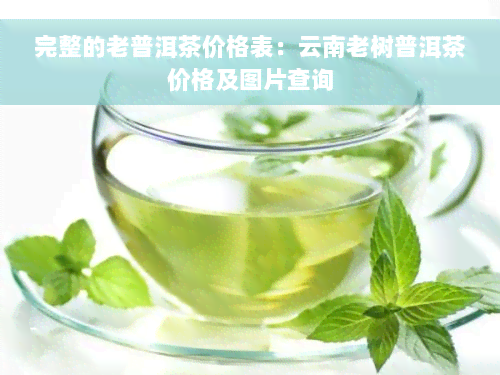 完整的老普洱茶价格表：云南老树普洱茶价格及图片查询