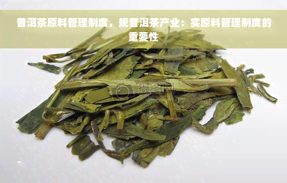 普洱茶原料管理制度，规普洱茶产业：实原料管理制度的重要性