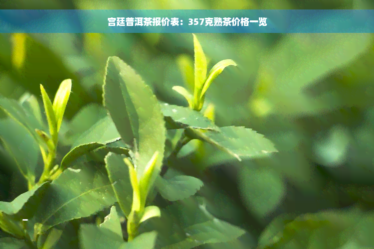 宫廷普洱茶报价表：357克熟茶价格一览