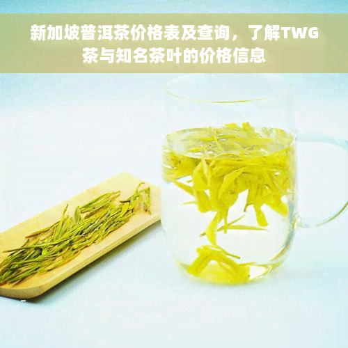 新加坡普洱茶价格表及查询，了解TWG茶与知名茶叶的价格信息