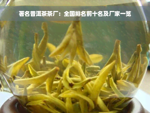 著名普洱茶茶厂：全国排名前十名及厂家一览