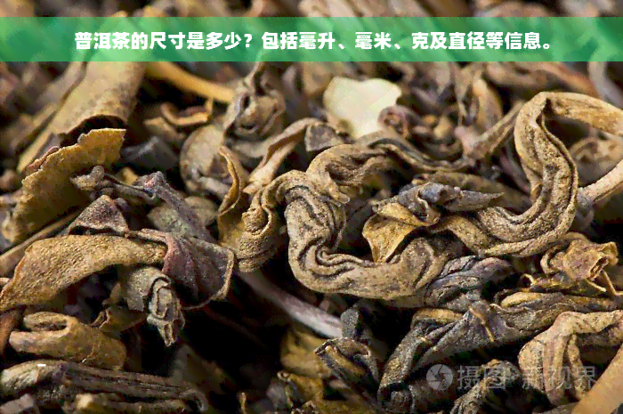 普洱茶的尺寸是多少？包括毫升、毫米、克及直径等信息。