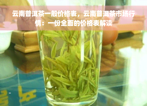 云南普洱茶一般价格表，云南普洱茶市场行情：一份全面的价格表解读