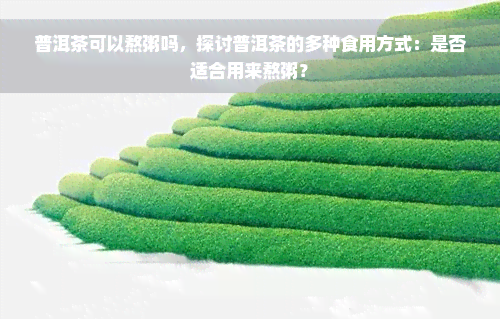 普洱茶可以熬粥吗，探讨普洱茶的多种食用方式：是否适合用来熬粥？