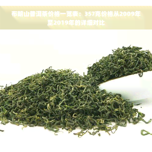 布朗山普洱茶价格一览表：357克价格从2009年至2019年的详细对比