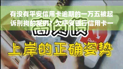 有没有平安信用卡逾期的一万五被起诉刑拘的案例？欠平安银行信用卡一万多会被起诉吗？