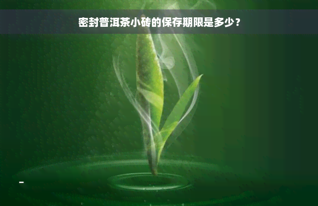 密封普洱茶小砖的保存期限是多少？