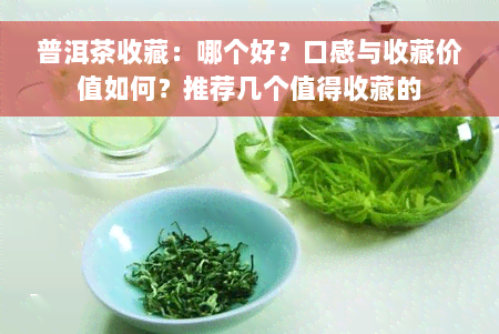 普洱茶收藏：哪个好？口感与收藏价值如何？推荐几个值得收藏的