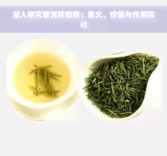 深入研究普洱茶脂肪：意义、价值与作用探讨