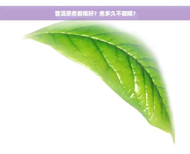 普洱茶煮着喝好？煮多久不能喝？