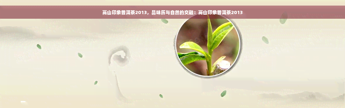 高山印象普洱茶2013，品味历与自然的交融：高山印象普洱茶2013