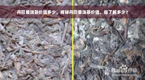 丹巴普洱茶价值多少，揭秘丹巴普洱茶价值，你了解多少？