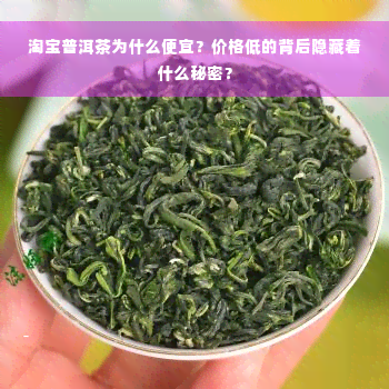 淘宝普洱茶为什么便宜？价格低的背后隐藏着什么秘密？