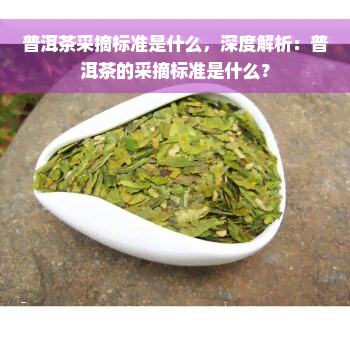 普洱茶采摘标准是什么，深度解析：普洱茶的采摘标准是什么？