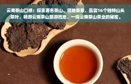 云南茶山口感：探索著名茶山、领略美景、品尝16个独特山头茶叶，畅游云南茶山旅游胜地，一探云南茶山茶业的秘密。