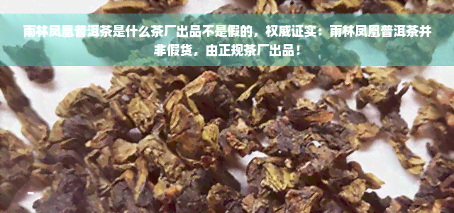 雨林凤凰普洱茶是什么茶厂出品不是假的，权威证实：雨林凤凰普洱茶并非假货，由正规茶厂出品！