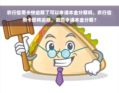 农行信用卡快逾期了可以申请本金分期吗，农行信用卡即将逾期，能否申请本金分期？