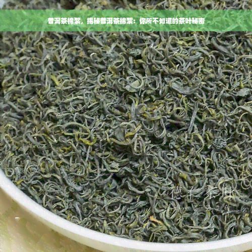 普洱茶棉絮，揭秘普洱茶棉絮：你所不知道的茶叶秘密