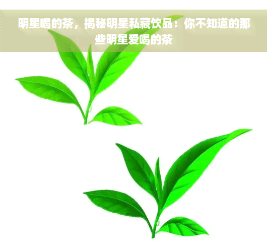 明星喝的茶，揭秘明星私藏饮品：你不知道的那些明星爱喝的茶