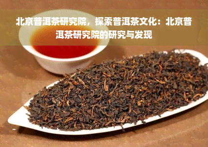 北京普洱茶研究院，探索普洱茶文化：北京普洱茶研究院的研究与发现