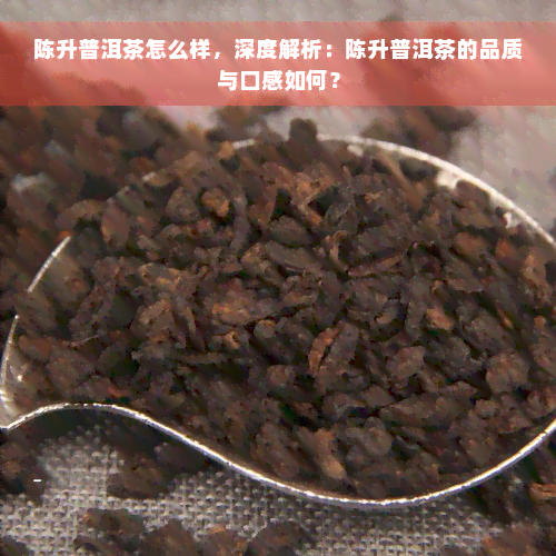 陈升普洱茶怎么样，深度解析：陈升普洱茶的品质与口感如何？