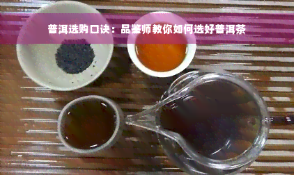 普洱选购口诀：品鉴师教你如何选好普洱茶