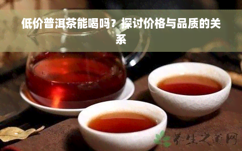 低价普洱茶能喝吗？探讨价格与品质的关系