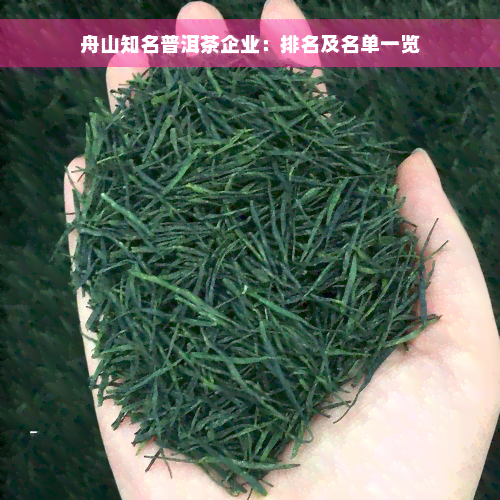 舟山知名普洱茶企业：排名及名单一览