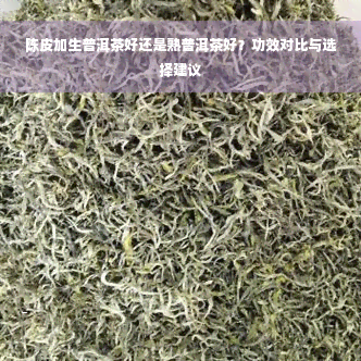 陈皮加生普洱茶好还是熟普洱茶好？功效对比与选择建议