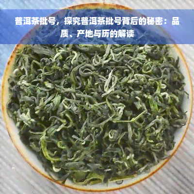 普洱茶批号，探究普洱茶批号背后的秘密：品质、产地与历的解读