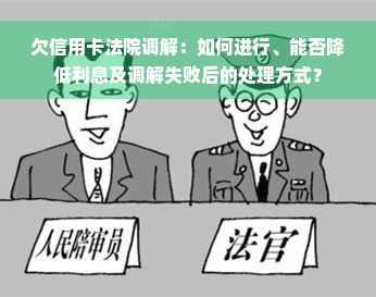 欠信用卡法院调解：如何进行、能否降低利息及调解失败后的处理方式？