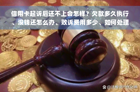 信用卡起诉后还不上会怎样？欠款多久执行、没钱还怎么办、败诉费用多少、如何处理无钱还款的情况？