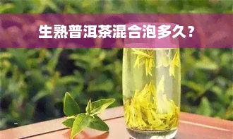 生熟普洱茶混合泡多久？