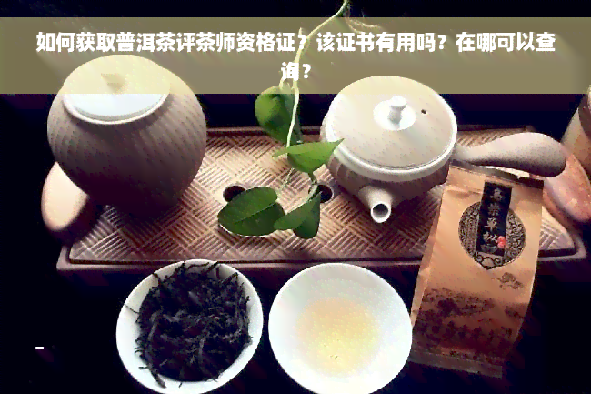 如何获取普洱茶评茶师资格证？该证书有用吗？在哪可以查询？