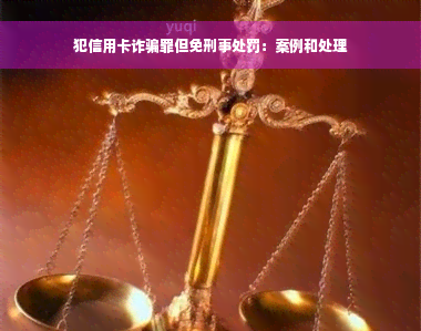 犯信用卡诈骗罪但免刑事处罚：案例和处理