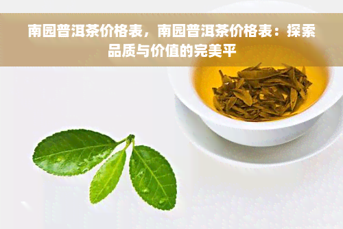 南园普洱茶价格表，南园普洱茶价格表：探索品质与价值的完美平