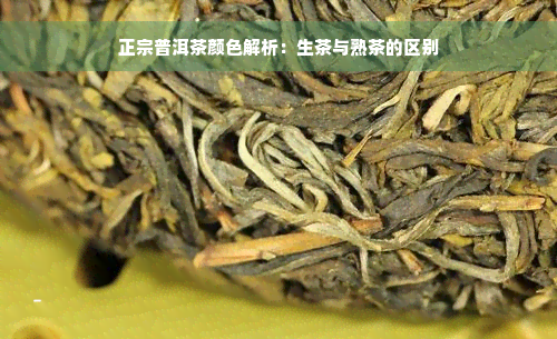 正宗普洱茶颜色解析：生茶与熟茶的区别