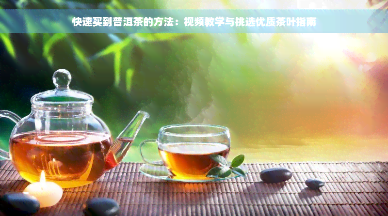 快速买到普洱茶的方法：视频教学与挑选优质茶叶指南