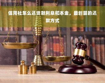 信用社怎么还贷款利息和本金，最划算的还款方式