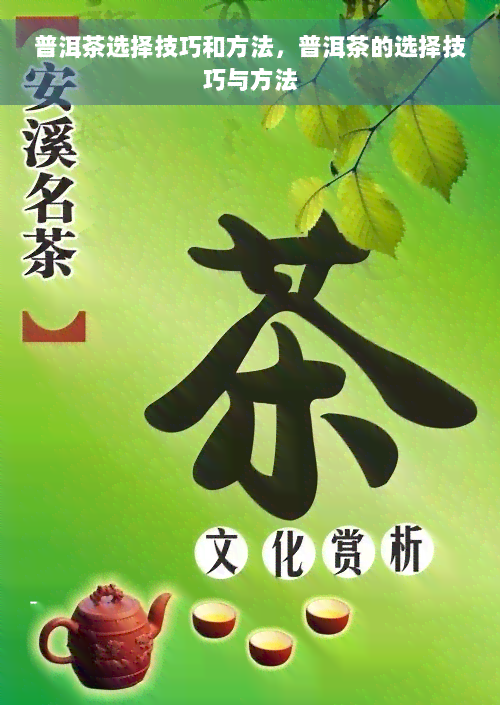 普洱茶选择技巧和方法，普洱茶的选择技巧与方法